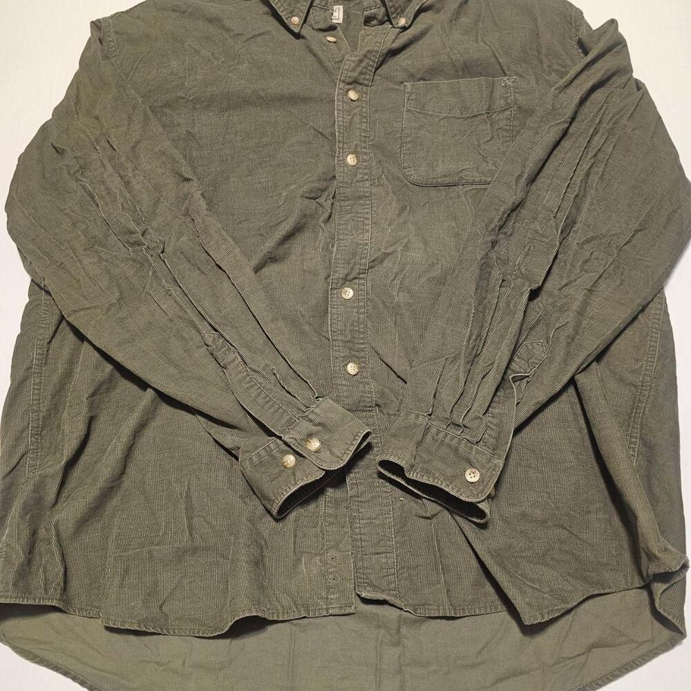 Llbean Men's Green and Khaki Shirt